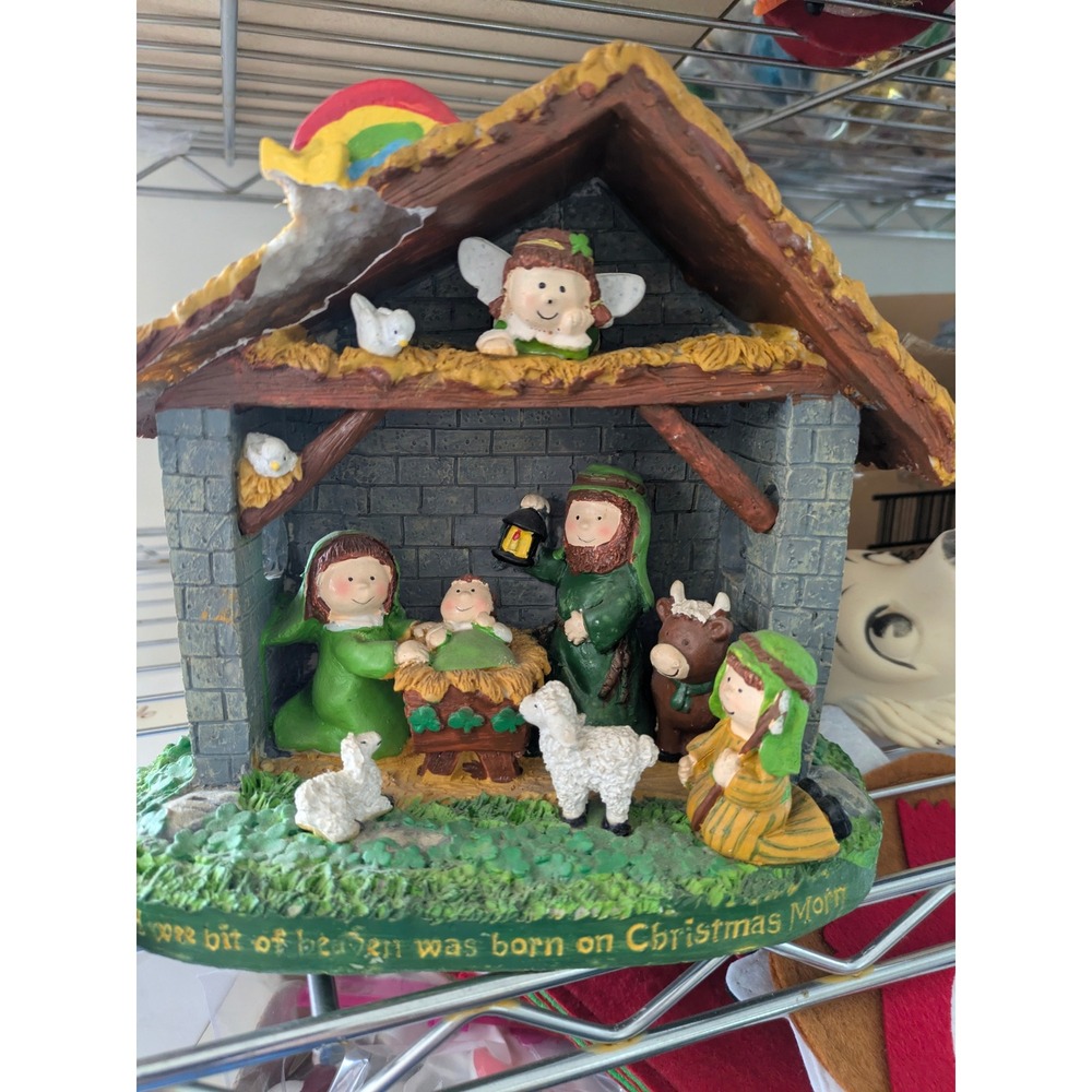 Vintage Christmas‎ Nativity Scene Figurine, "Bit of Heaven" Religious Decor